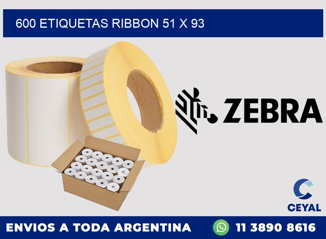 600 ETIQUETAS RIBBON 51 x 93