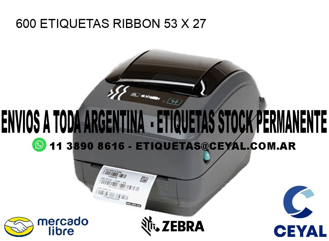 600 ETIQUETAS RIBBON 53 x 27