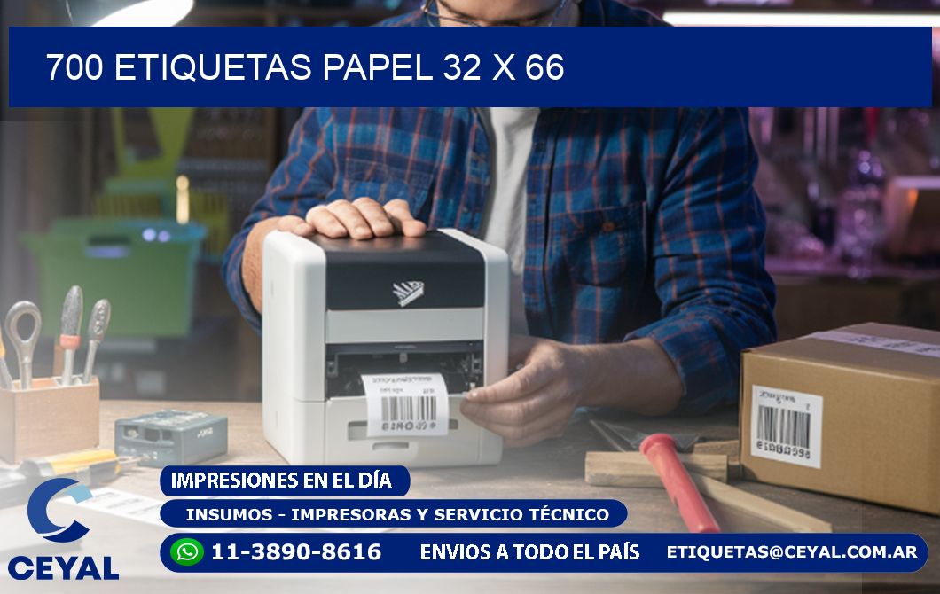 700 ETIQUETAS PAPEL 32 x 66