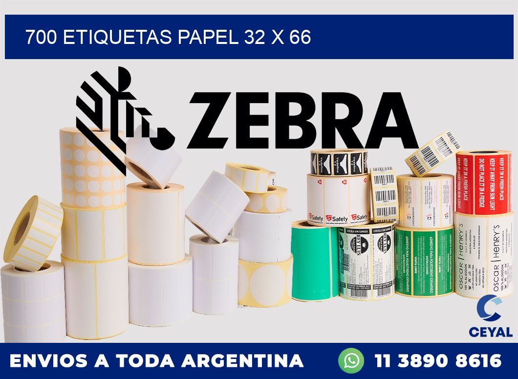 700 ETIQUETAS PAPEL 32 x 66