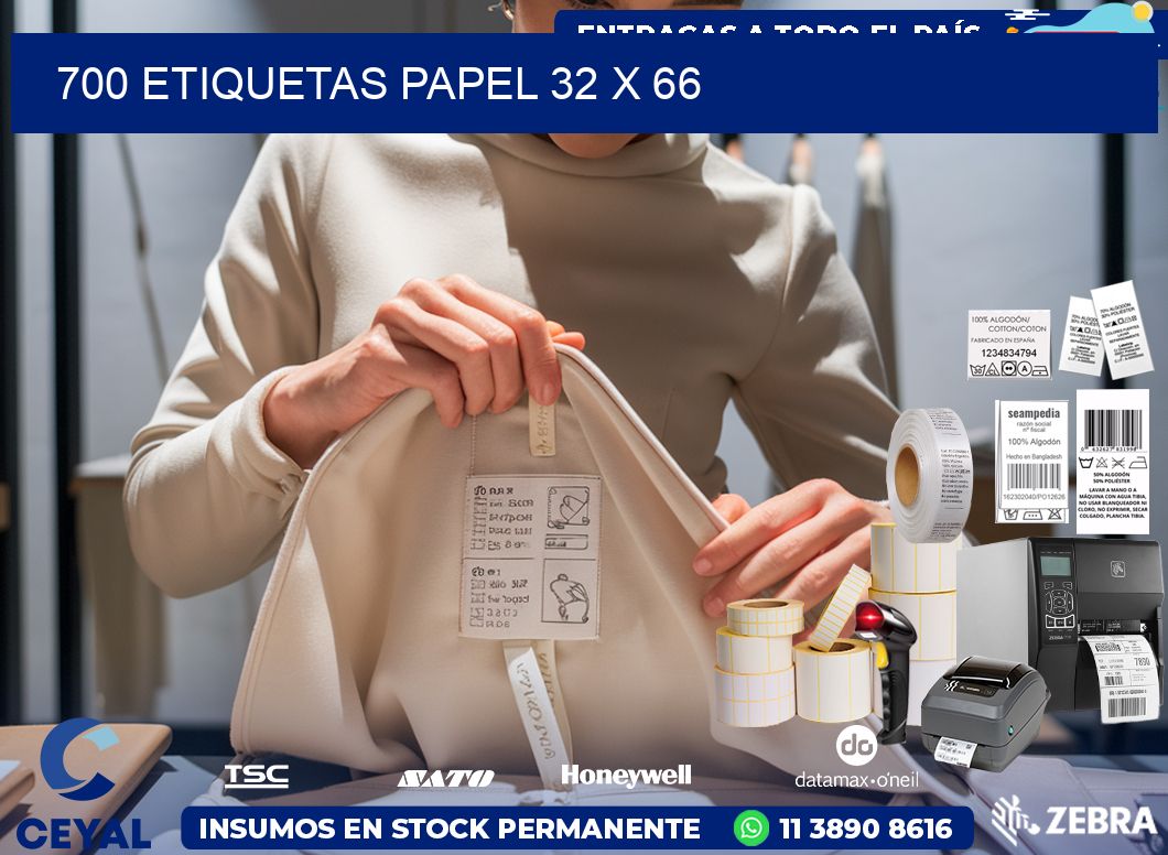 700 ETIQUETAS PAPEL 32 x 66