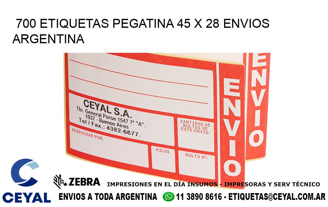 700 ETIQUETAS PEGATINA 45 x 28 ENVIOS ARGENTINA