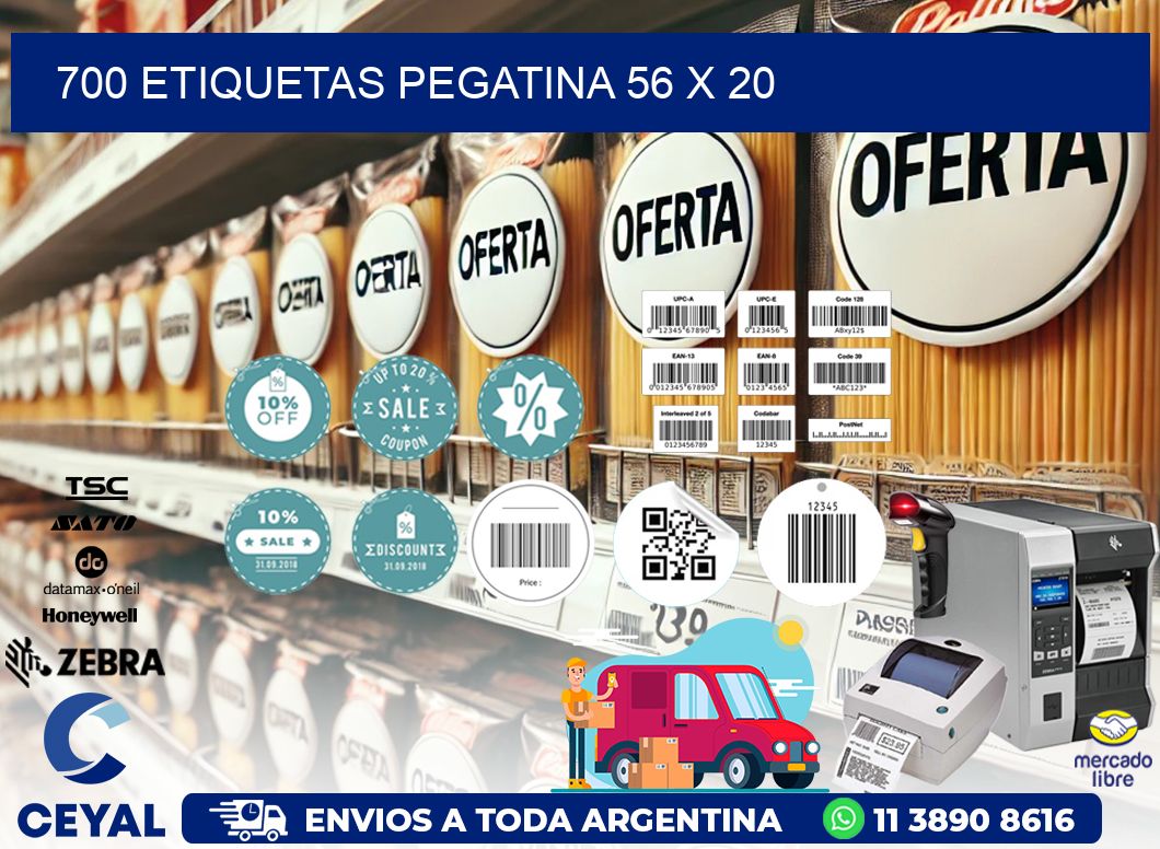 700 ETIQUETAS PEGATINA 56 x 20