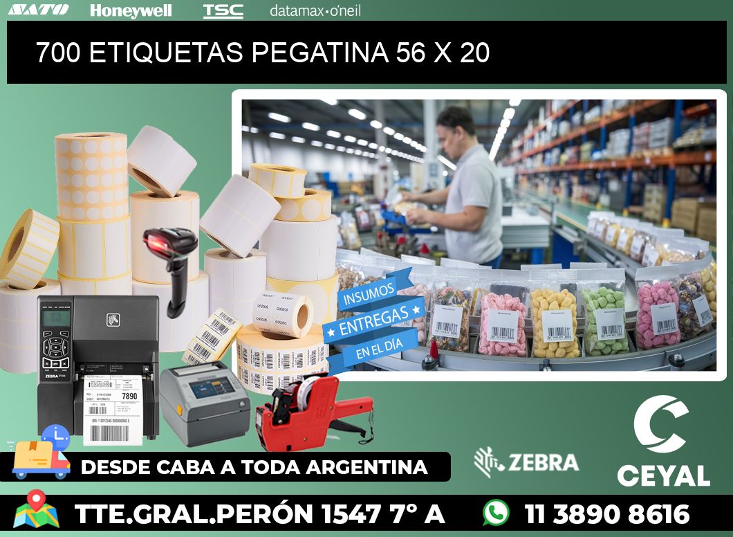 700 ETIQUETAS PEGATINA 56 x 20