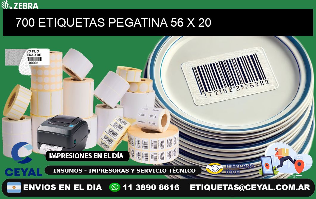 700 ETIQUETAS PEGATINA 56 x 20