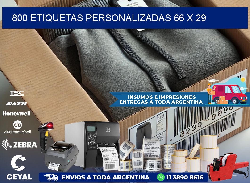 800 ETIQUETAS PERSONALIZADAS 66 x 29