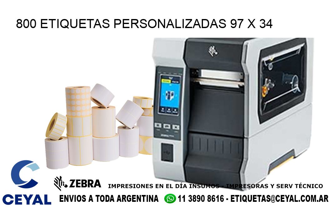 800 ETIQUETAS PERSONALIZADAS 97 x 34