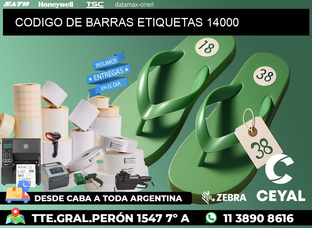 CODIGO DE BARRAS ETIQUETAS 14000