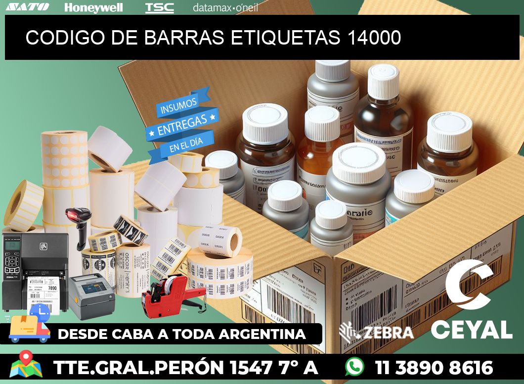 CODIGO DE BARRAS ETIQUETAS 14000