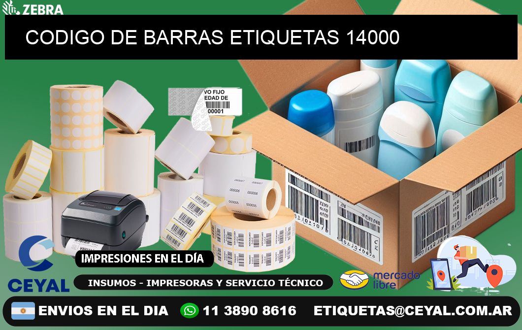 CODIGO DE BARRAS ETIQUETAS 14000