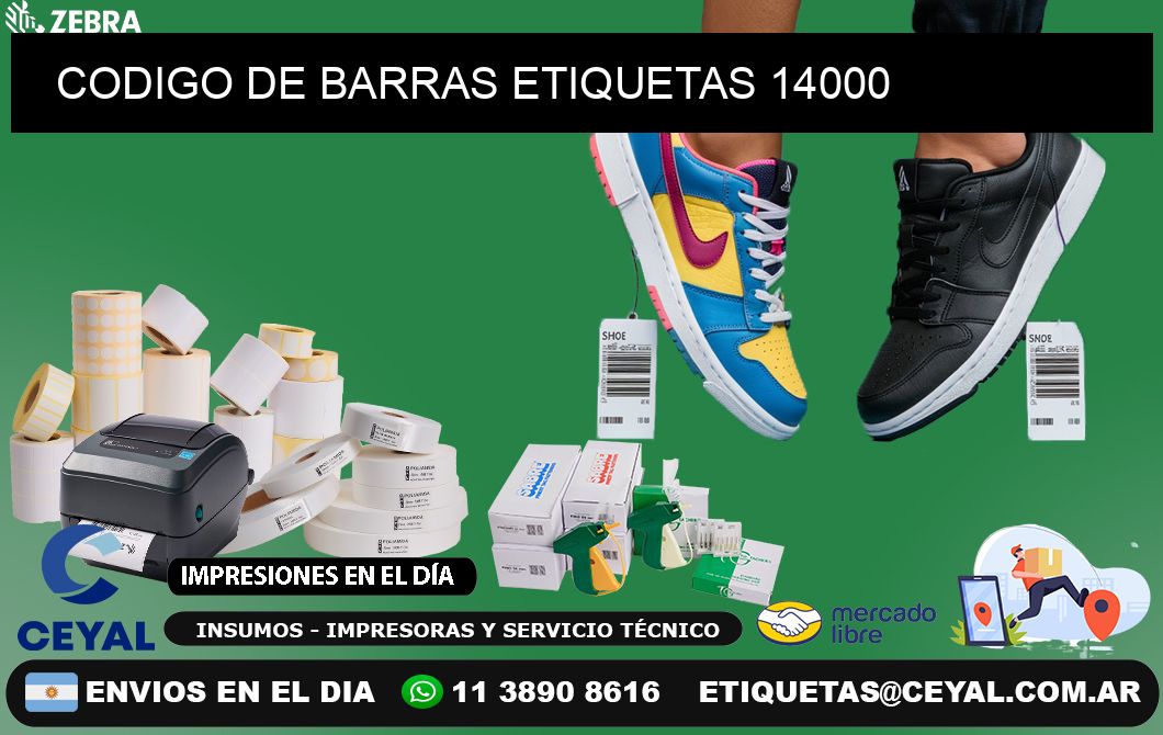 CODIGO DE BARRAS ETIQUETAS 14000