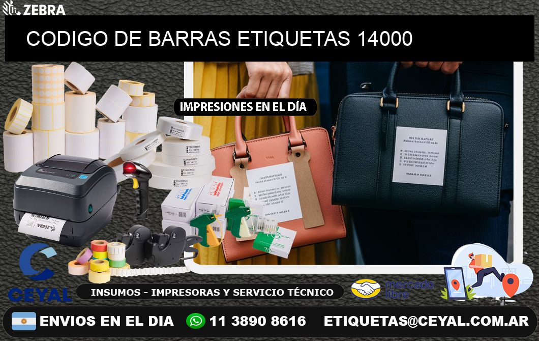 CODIGO DE BARRAS ETIQUETAS 14000