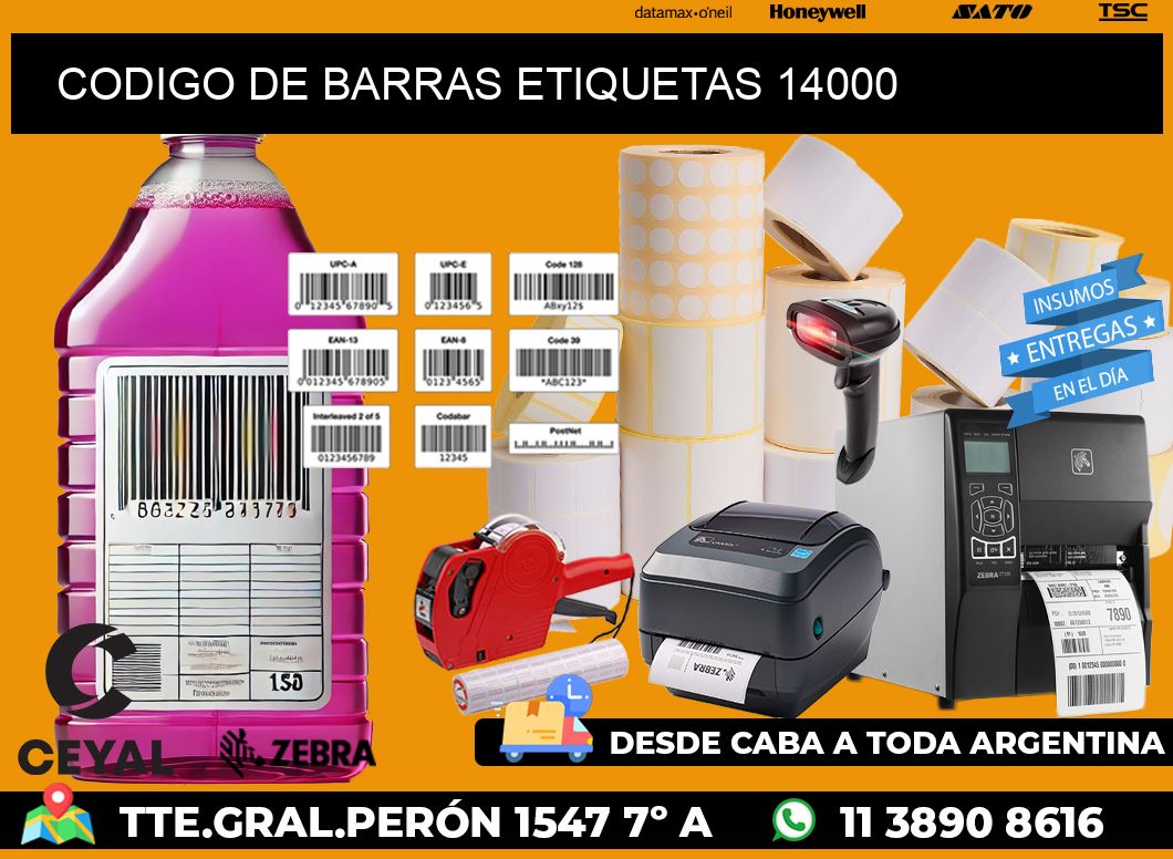 CODIGO DE BARRAS ETIQUETAS 14000