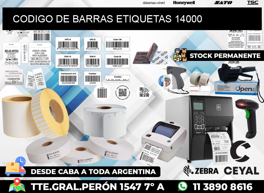 CODIGO DE BARRAS ETIQUETAS 14000