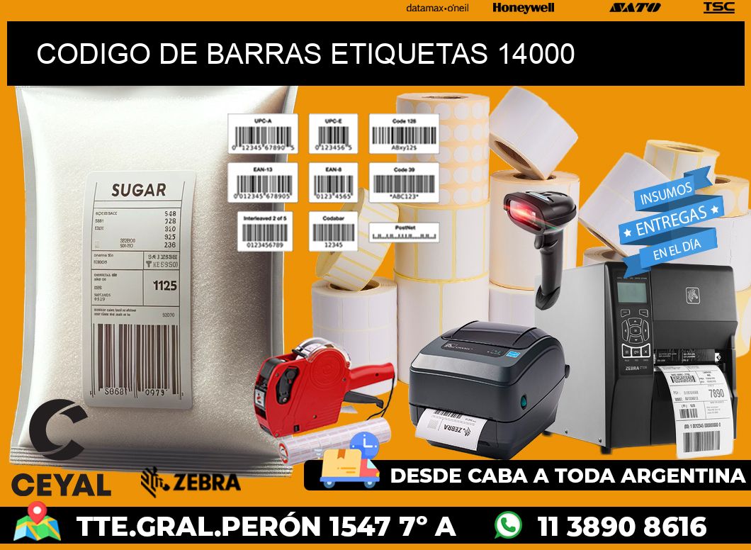 CODIGO DE BARRAS ETIQUETAS 14000