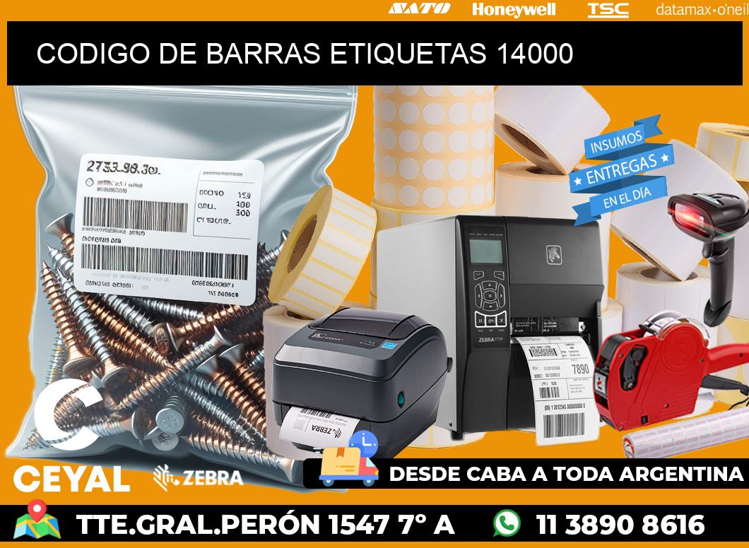 CODIGO DE BARRAS ETIQUETAS 14000