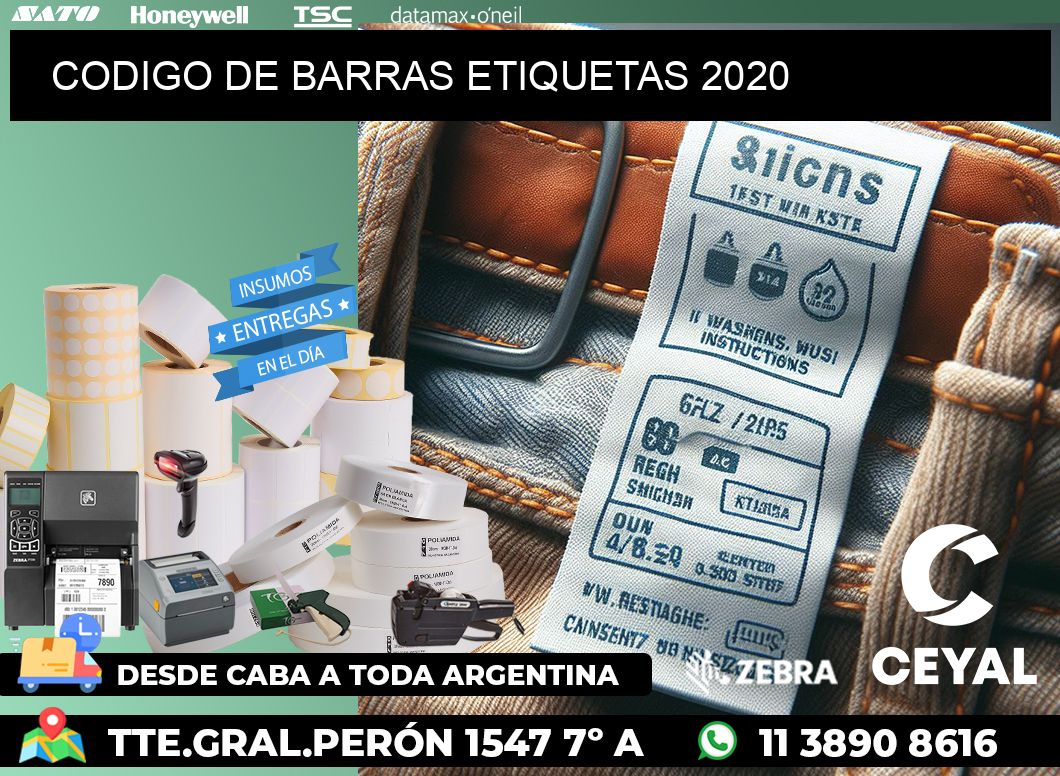 CODIGO DE BARRAS ETIQUETAS 2020