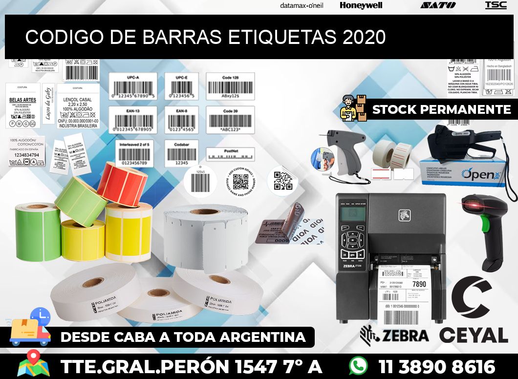 CODIGO DE BARRAS ETIQUETAS 2020