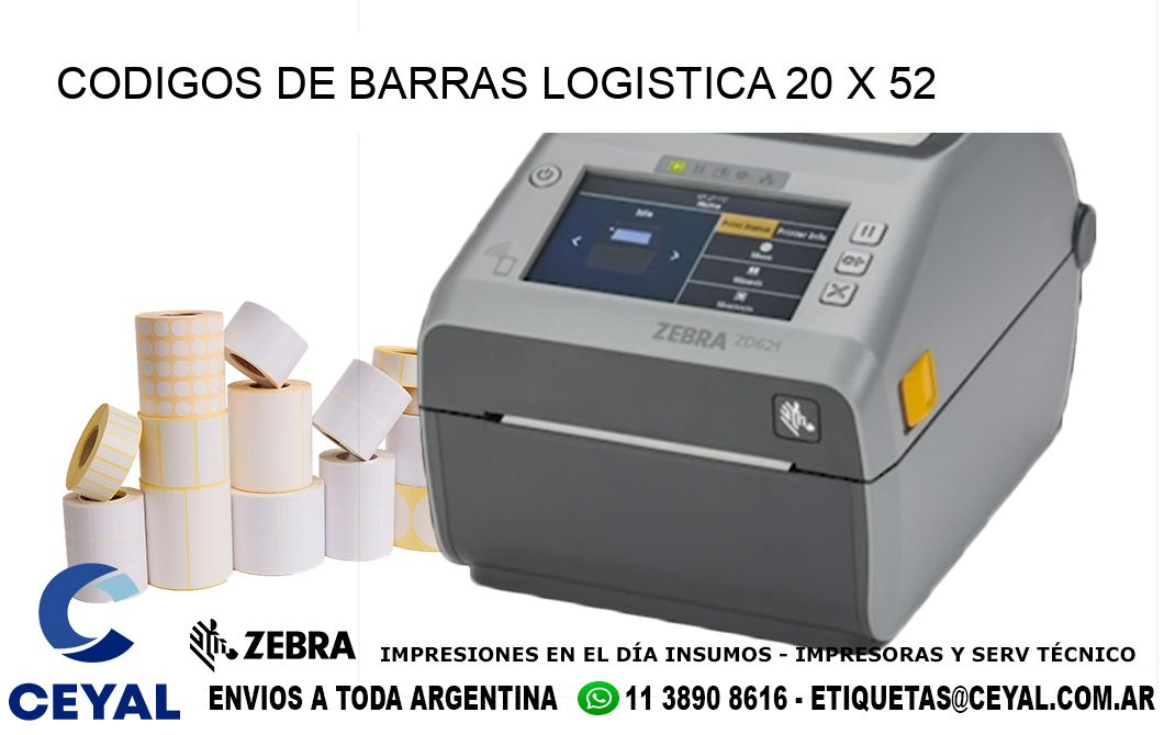 CODIGOS DE BARRAS LOGISTICA 20 x 52