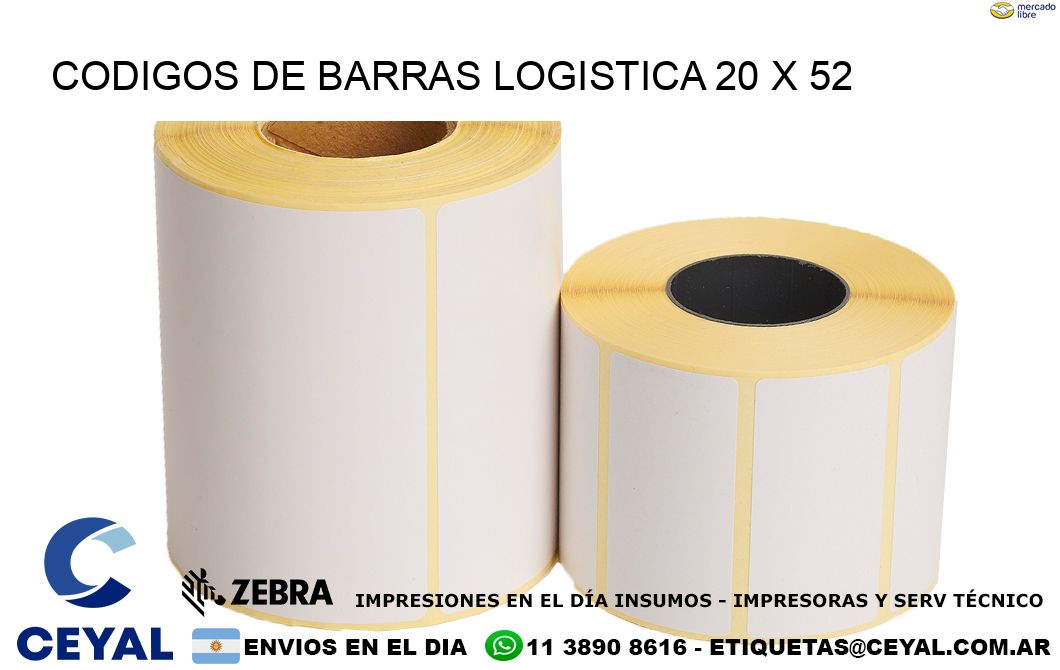 CODIGOS DE BARRAS LOGISTICA 20 x 52