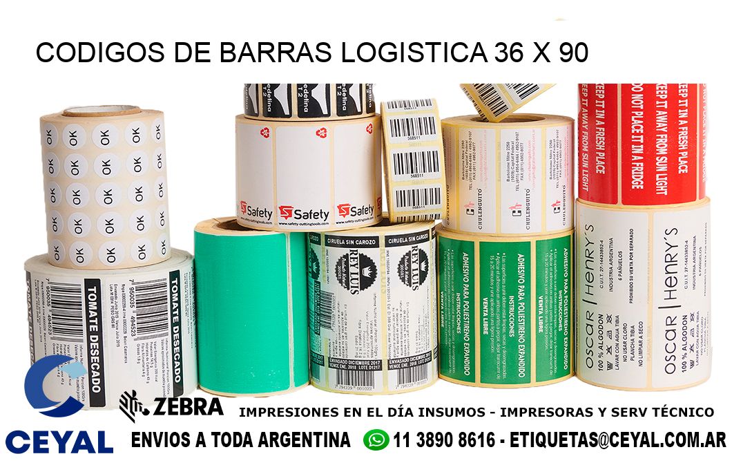 CODIGOS DE BARRAS LOGISTICA 36 x 90