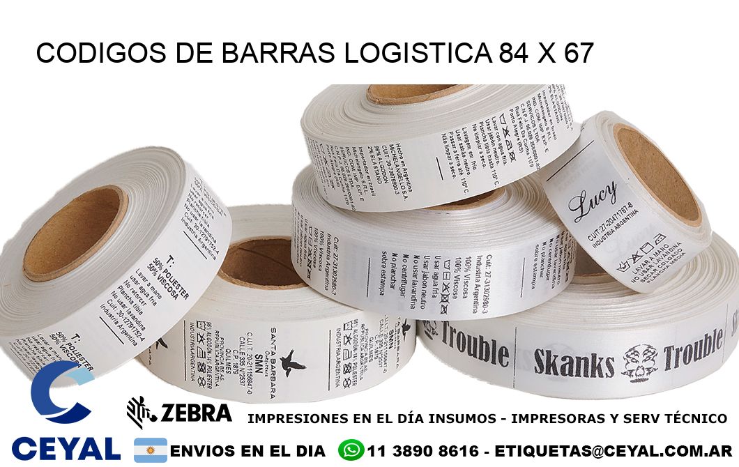 CODIGOS DE BARRAS LOGISTICA 84 x 67