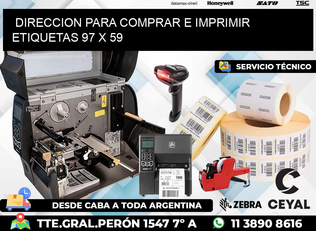 DIRECCION PARA COMPRAR E IMPRIMIR ETIQUETAS 97 x 59