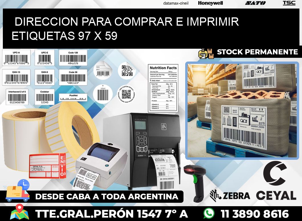 DIRECCION PARA COMPRAR E IMPRIMIR ETIQUETAS 97 x 59