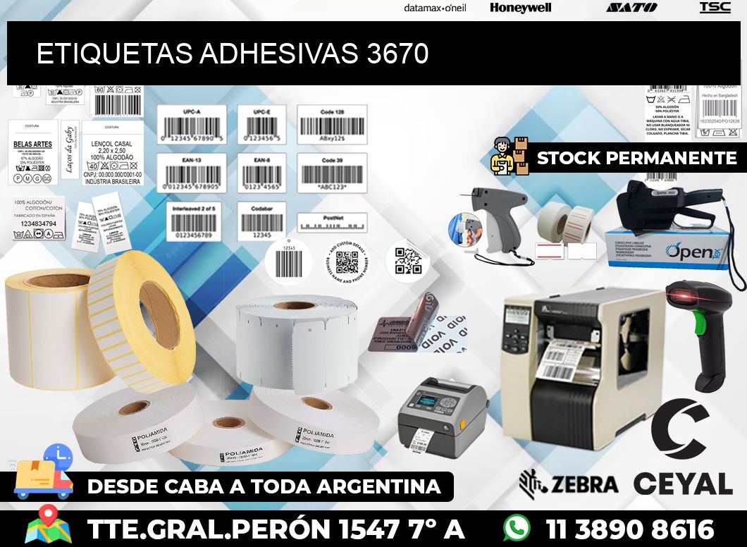 ETIQUETAS ADHESIVAS 3670