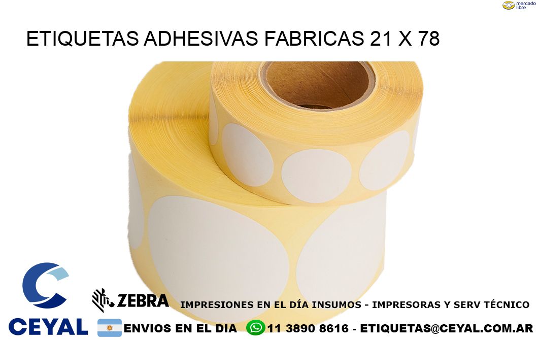 ETIQUETAS ADHESIVAS FABRICAS 21 x 78