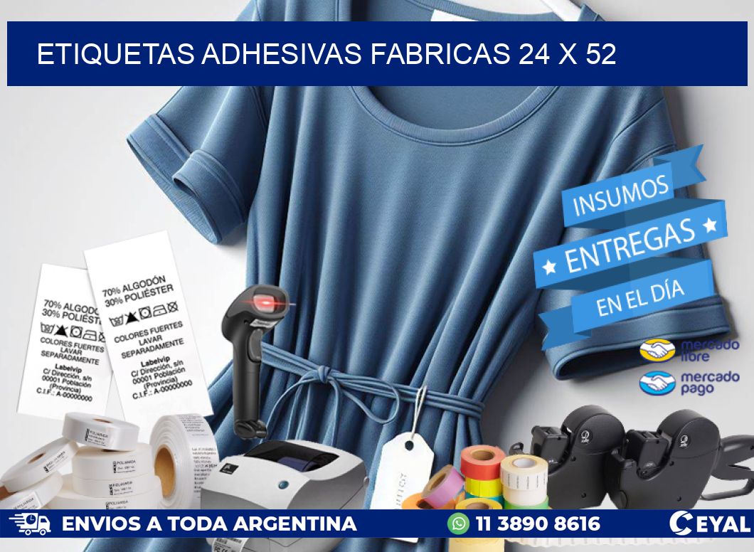 ETIQUETAS ADHESIVAS FABRICAS 24 x 52