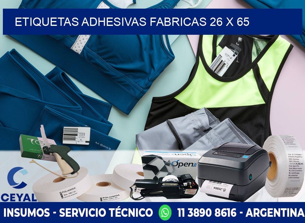 ETIQUETAS ADHESIVAS FABRICAS 26 x 65