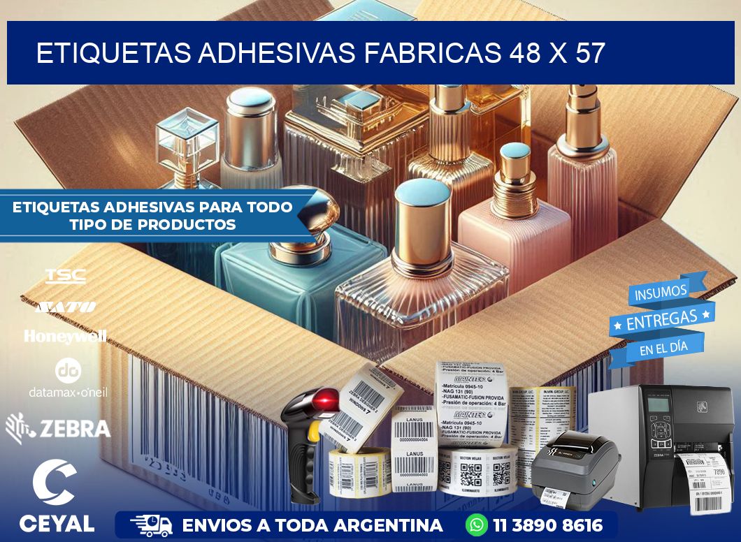 ETIQUETAS ADHESIVAS FABRICAS 48 x 57