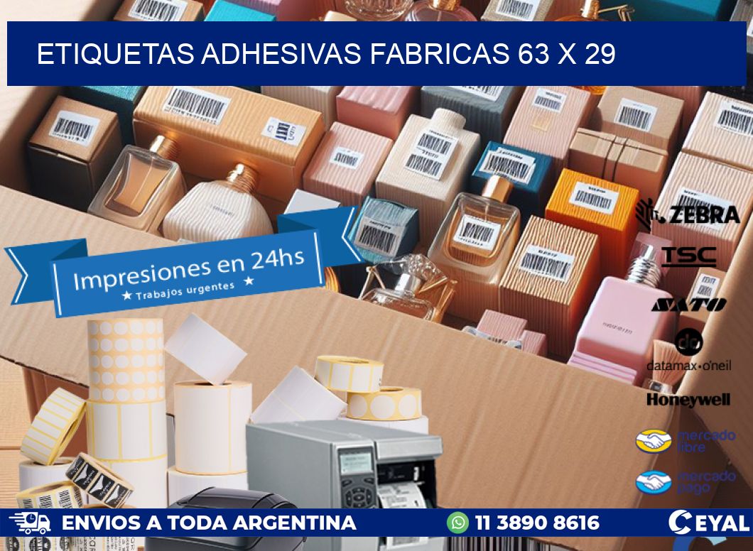 ETIQUETAS ADHESIVAS FABRICAS 63 x 29