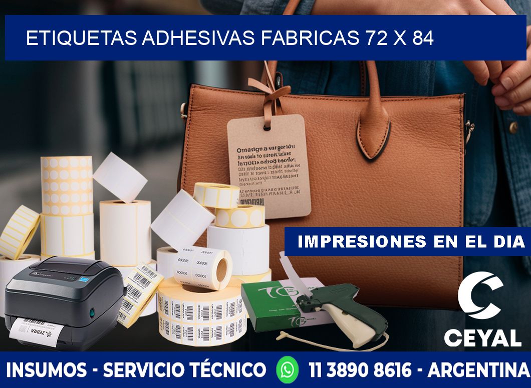 ETIQUETAS ADHESIVAS FABRICAS 72 x 84