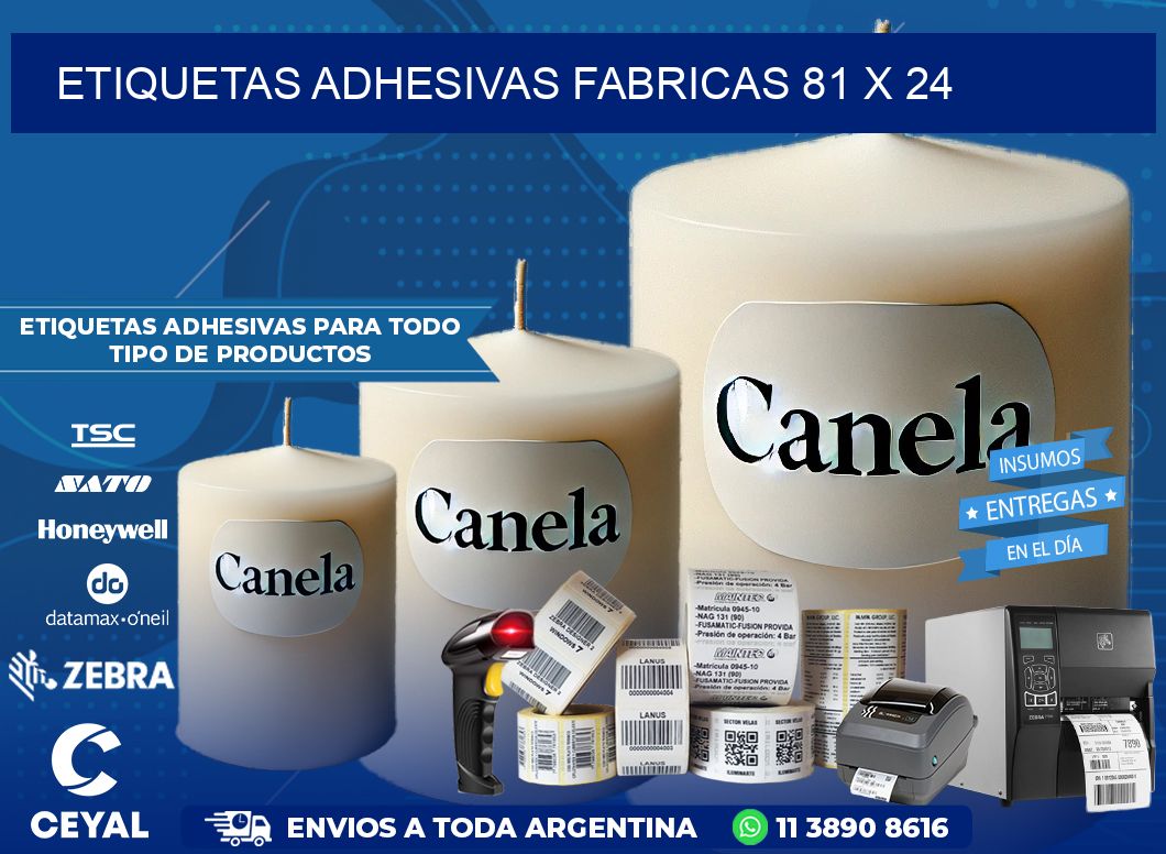 ETIQUETAS ADHESIVAS FABRICAS 81 x 24