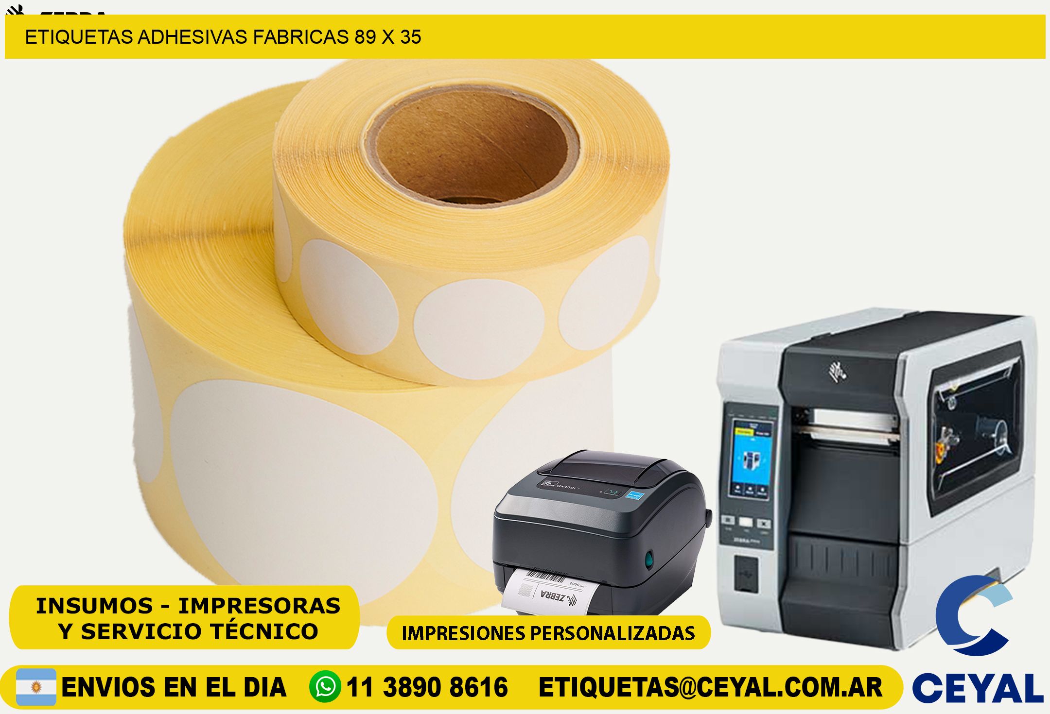 ETIQUETAS ADHESIVAS FABRICAS 89 x 35