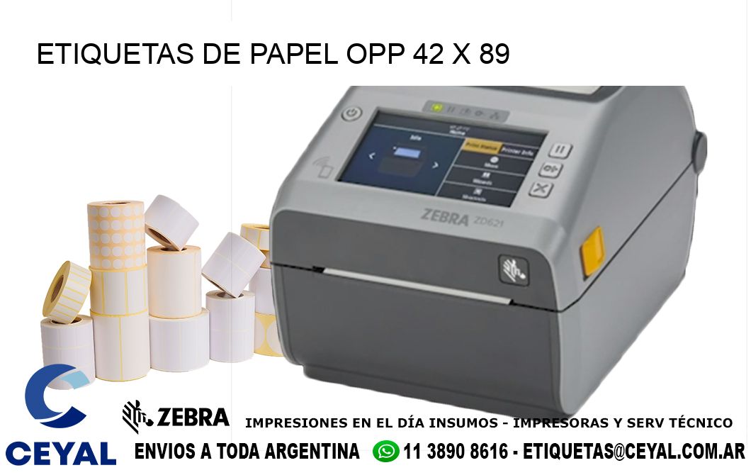 ETIQUETAS DE PAPEL OPP 42 x 89