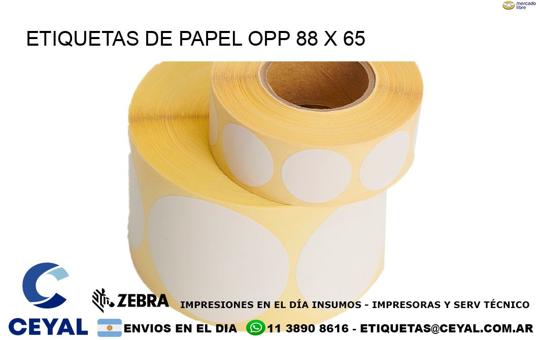 ETIQUETAS DE PAPEL OPP 88 x 65