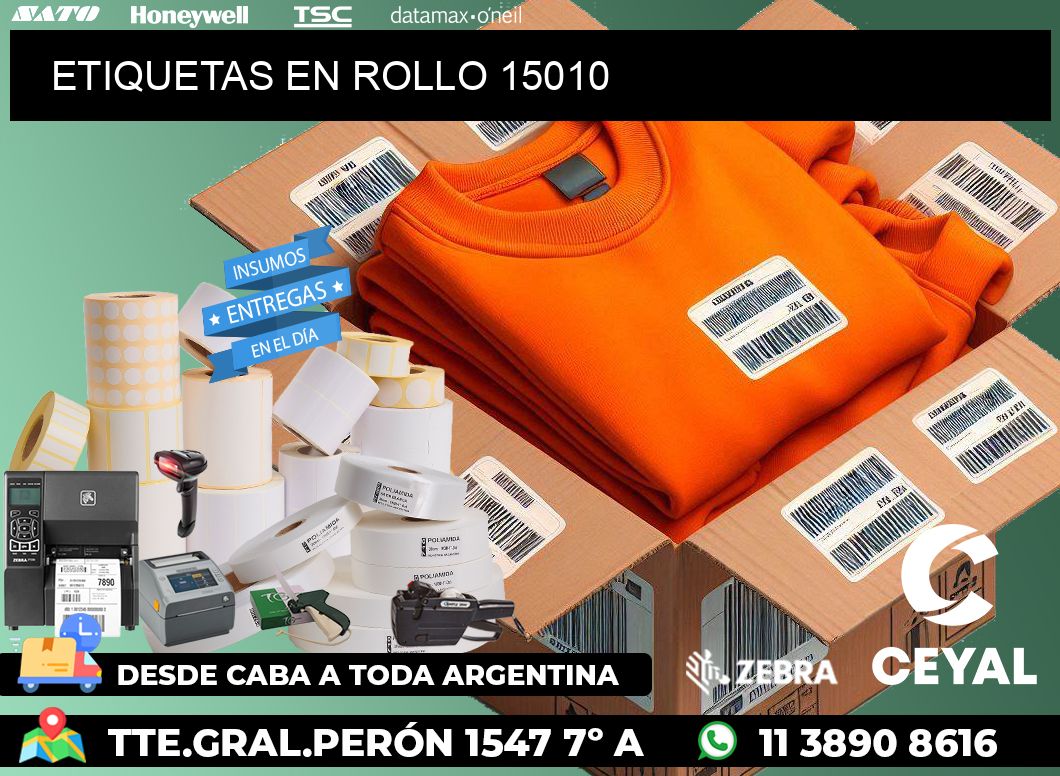 ETIQUETAS EN ROLLO 15010