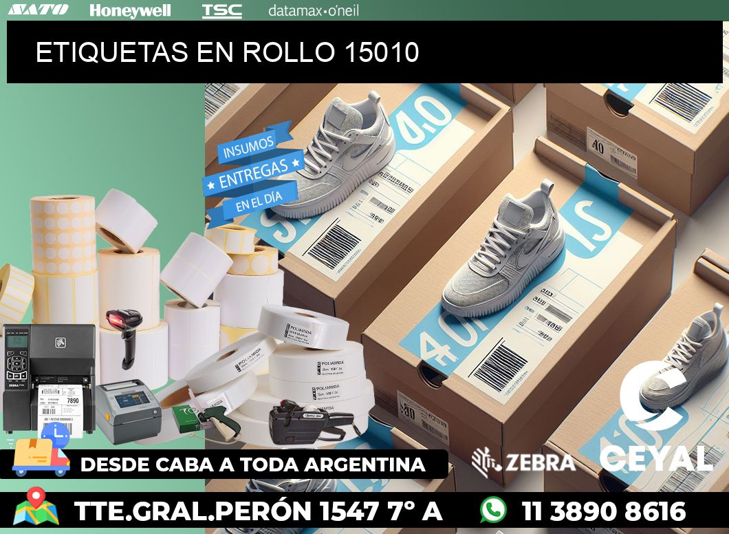 ETIQUETAS EN ROLLO 15010