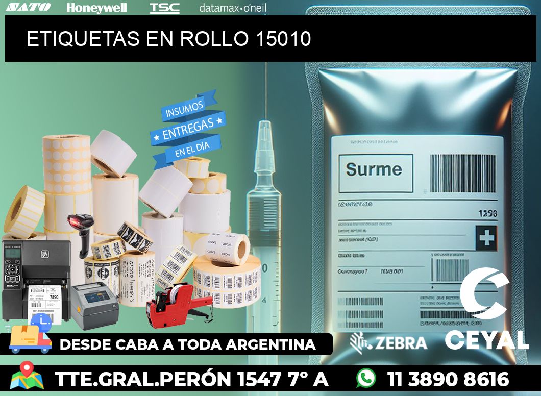 ETIQUETAS EN ROLLO 15010