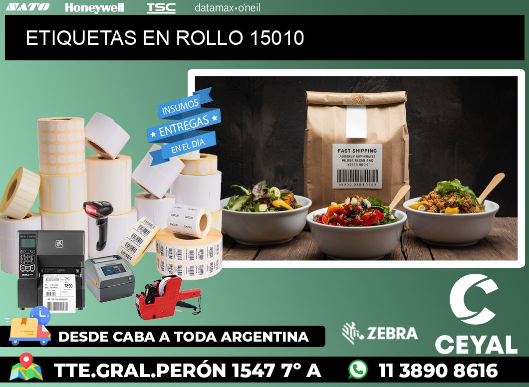 ETIQUETAS EN ROLLO 15010