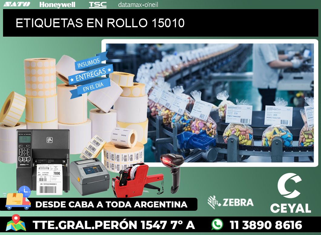 ETIQUETAS EN ROLLO 15010