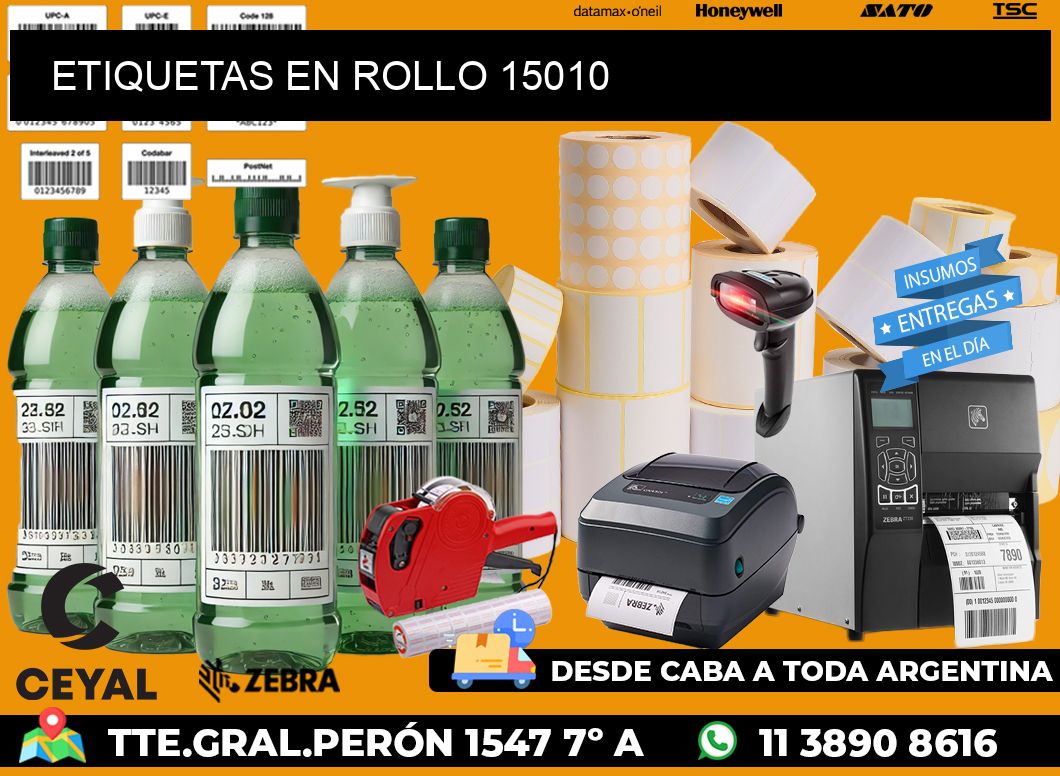 ETIQUETAS EN ROLLO 15010