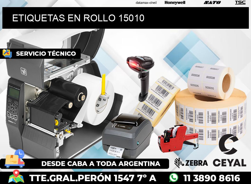 ETIQUETAS EN ROLLO 15010