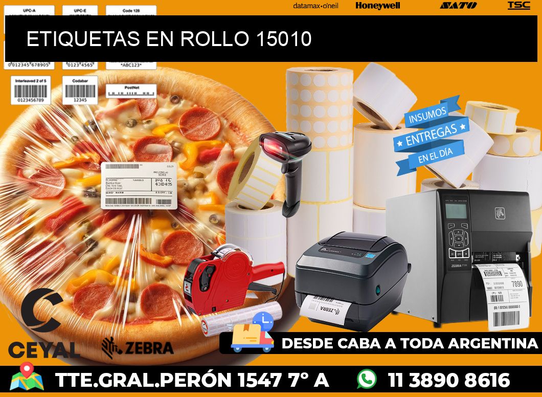 ETIQUETAS EN ROLLO 15010