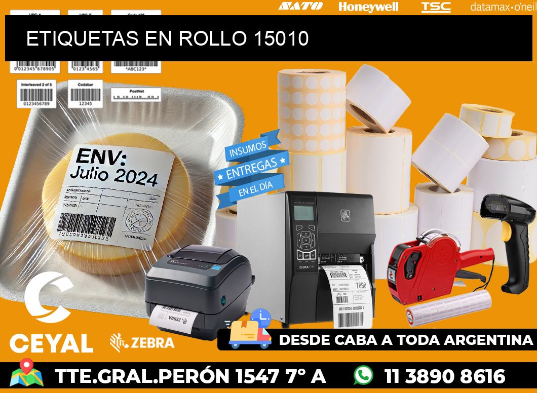 ETIQUETAS EN ROLLO 15010