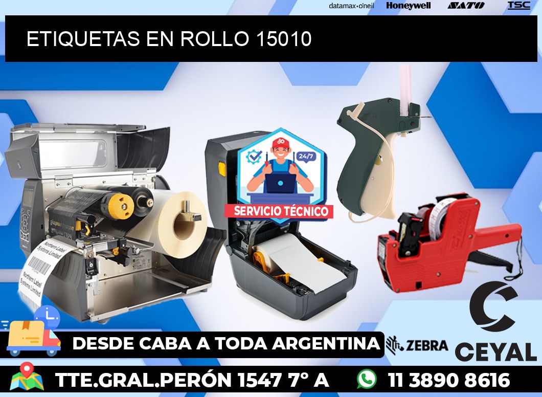 ETIQUETAS EN ROLLO 15010