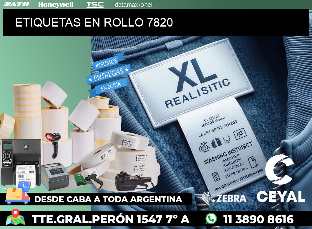 ETIQUETAS EN ROLLO 7820